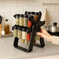 18 Jar Rotating Spice Rack  -  Smart • Stylish • Space Saving