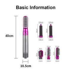 5-in-1 Hair multupurpose Brush -- 5 Interchangeable Styling Heads