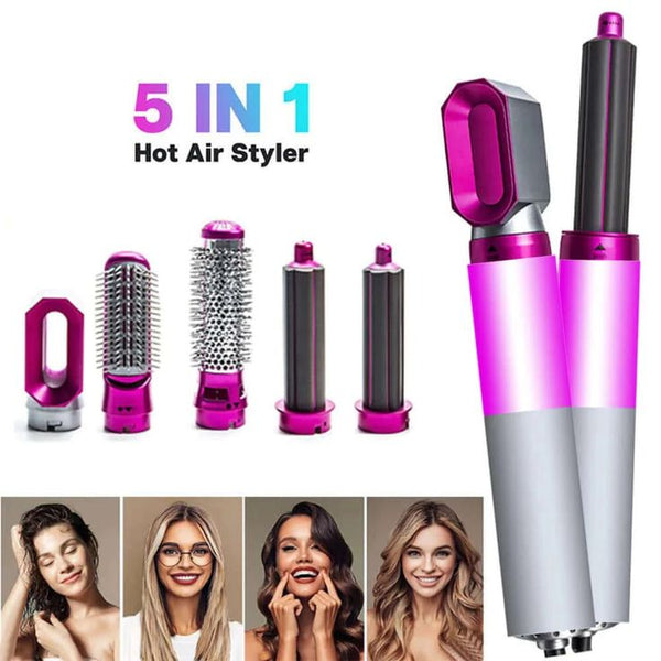5-in-1 Hair multupurpose Brush -- 5 Interchangeable Styling Heads
