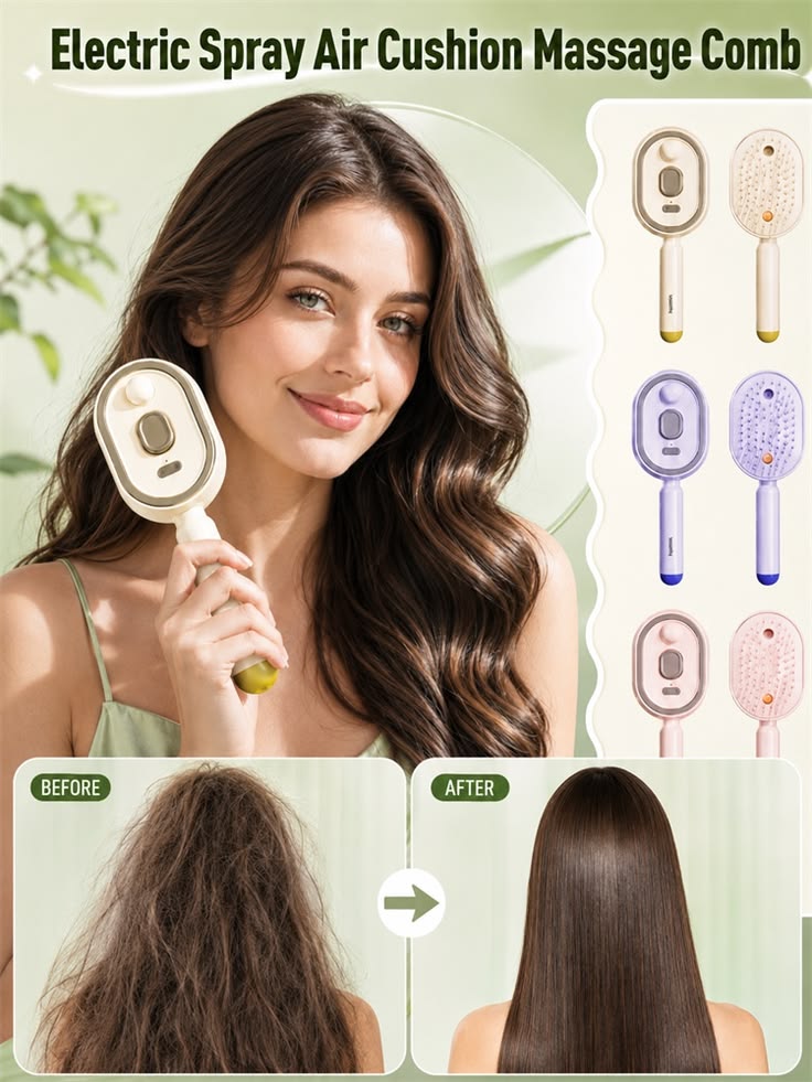 Electric Spray Retractable Air Cushion Comb