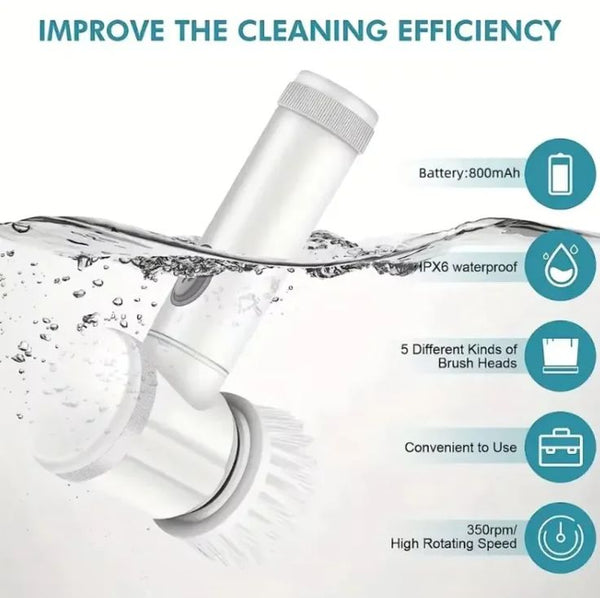 Multipurpose Electric Cleaning Brush Set (5 PIECE )--All-in-One Cleaning Solution for Your Entire Home