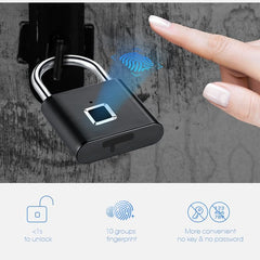 Smart Fingerprint Padlock   (BLACK)