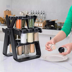 18 Jar Rotating Spice Rack  -  Smart • Stylish • Space Saving