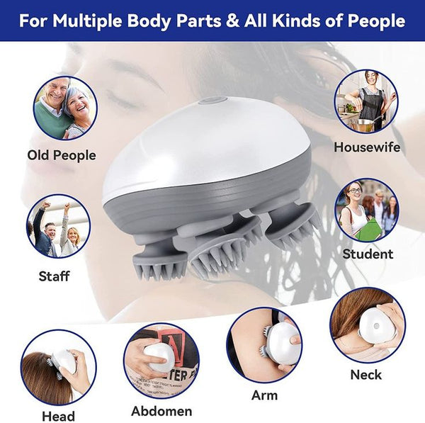 MULTIPURPOSE ELECTRIC SCALP HEAD MASSAGER -- Relax • Refresh • Recharge