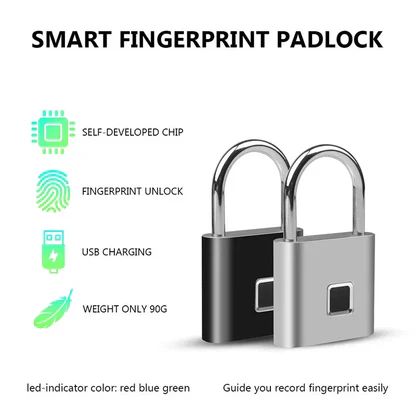 Smart Fingerprint Padlock   (BLACK)